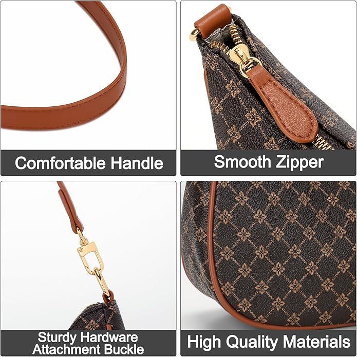 Shoulder Bag for Women Cute Hobo Purses and Handbags Retro Clutch Underarm Purse Cute - Multicolour