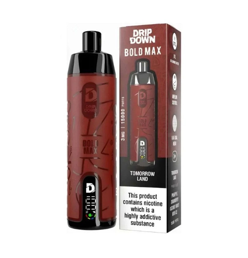 Drip Down Bold Max DTL Disposable – Tomorrow Land (3mg) (15,000 Puffs)