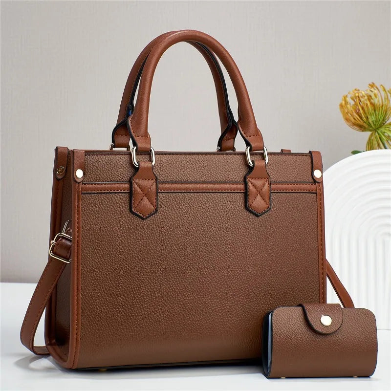 Leisure women's handbag 2024 new fashion contrasting color women's tote bag large capacity women's shoulder crossbody bag