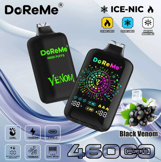 Doreme Disposable  – Venom 50mg (46,000 Puffs)