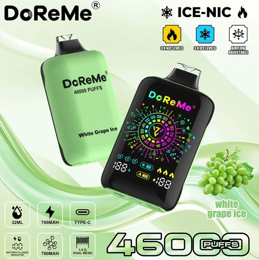 Doreme Disposable  – White Grape Ice 50mg (46,000 Puffs)