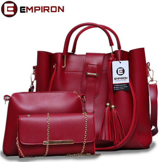 3 Pcs Women handbags ladies handbags for women leather  women shoulder bags  shoulder bags for girls  bags for women  shoulder bags for women