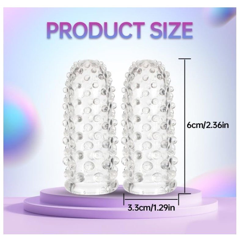 2pcs Finger Condoms Female Sex Toys, Finger Vibrator G-Spot Stimulator Anal Sex Toys, BDSM Sex Novelties Adult Sex Toys & Games, Her Pleasure Finger Condom for Lesbian Sex Toy