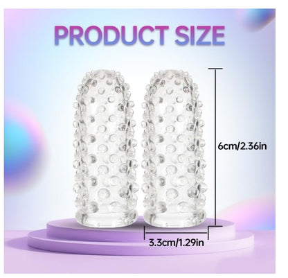 2pcs Finger Condoms Female Sex Toys, Finger Vibrator G-Spot Stimulator Anal Sex Toys, BDSM Sex Novelties Adult Sex Toys & Games, Her Pleasure Finger Condom for Lesbian Sex Toy