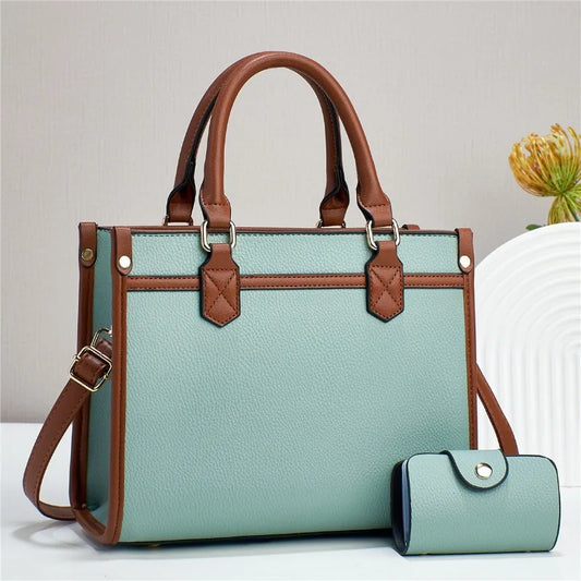 Leisure women's handbag 2024 new fashion contrasting color women's tote bag large capacity women's shoulder crossbody bag