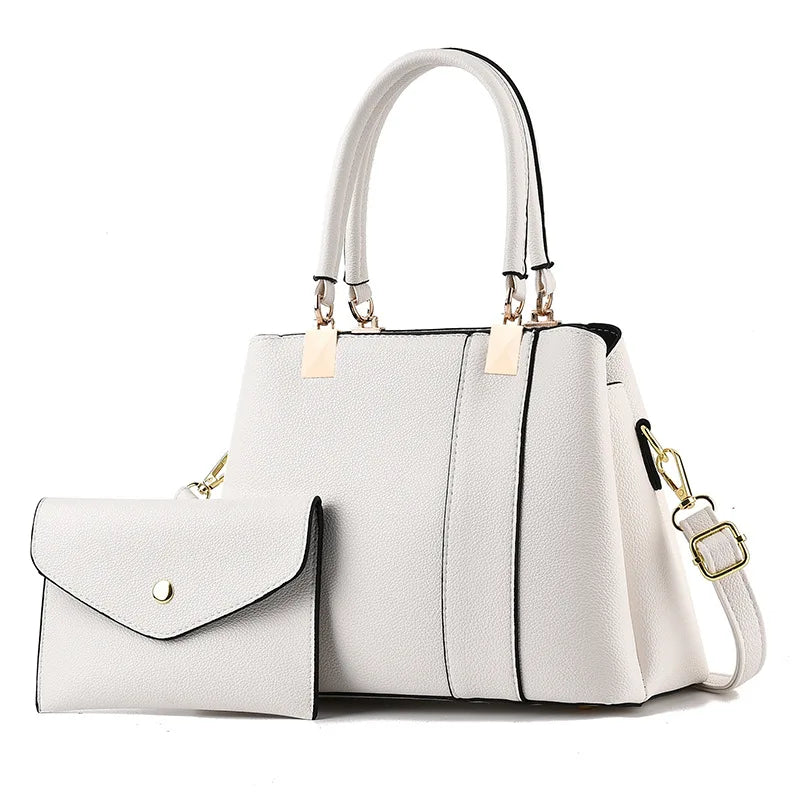 Luxury Handbags Messenger Bags Women Leather Tote Bags Quality Leather Ladies Luxury Designer 2 Piece Set Ladies Bags Handbag