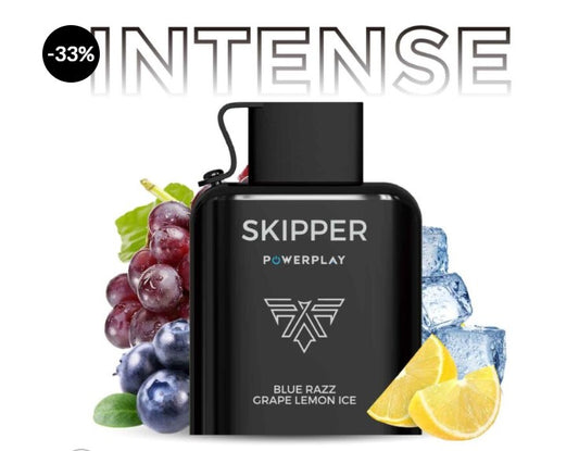 Skipper Powerplay Intense – Blue Razz Grape Lemon Ice Disposable Pod (16000 Puff) (50Mg)