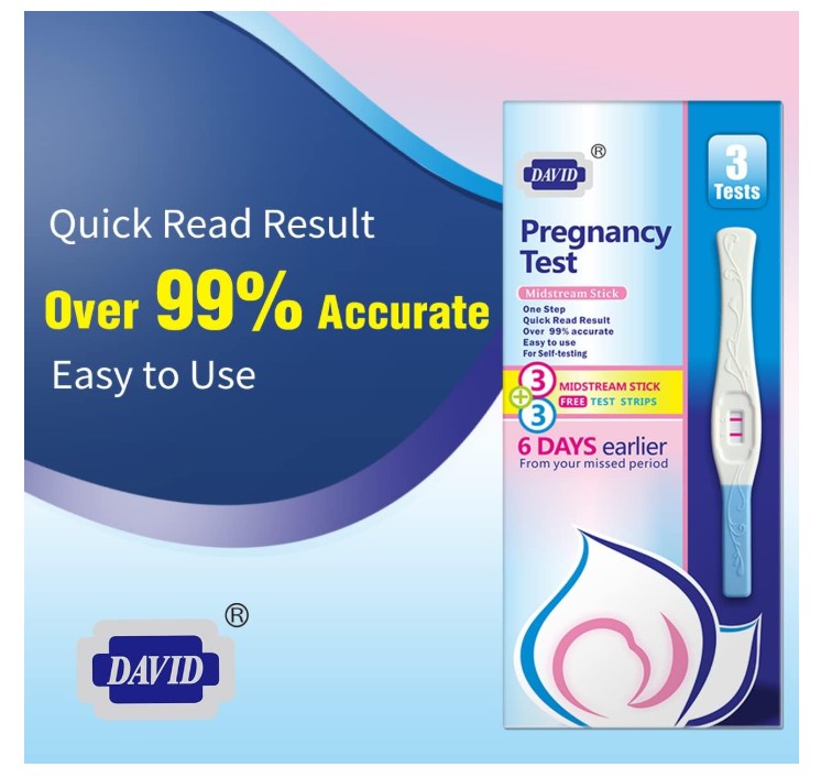 DAVID Pregnancy Test Early Detection HCG Test for Fertility Women, Over 99% Accurate and Reliable Results, Pruebas De Embarazo 6 Days Before Missed Period 6 Count